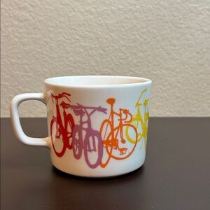 FISHS EDDY Artist TALIAH LEMPERT Rainbow BICYCLE Bike COFFEE Mugs